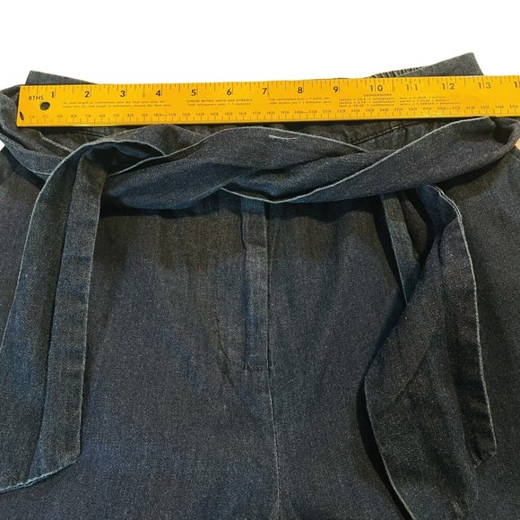 Mossimo Womens Dark Blue Light Denim Capri Pants Size S Front Belted High Waist - Picture 4 of 9